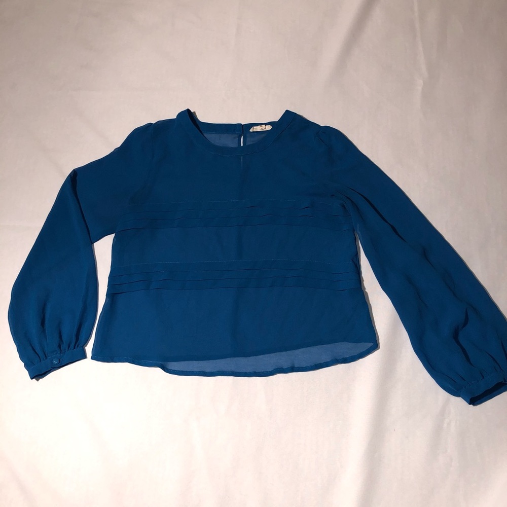 Blue Long Sleeve Shirt.